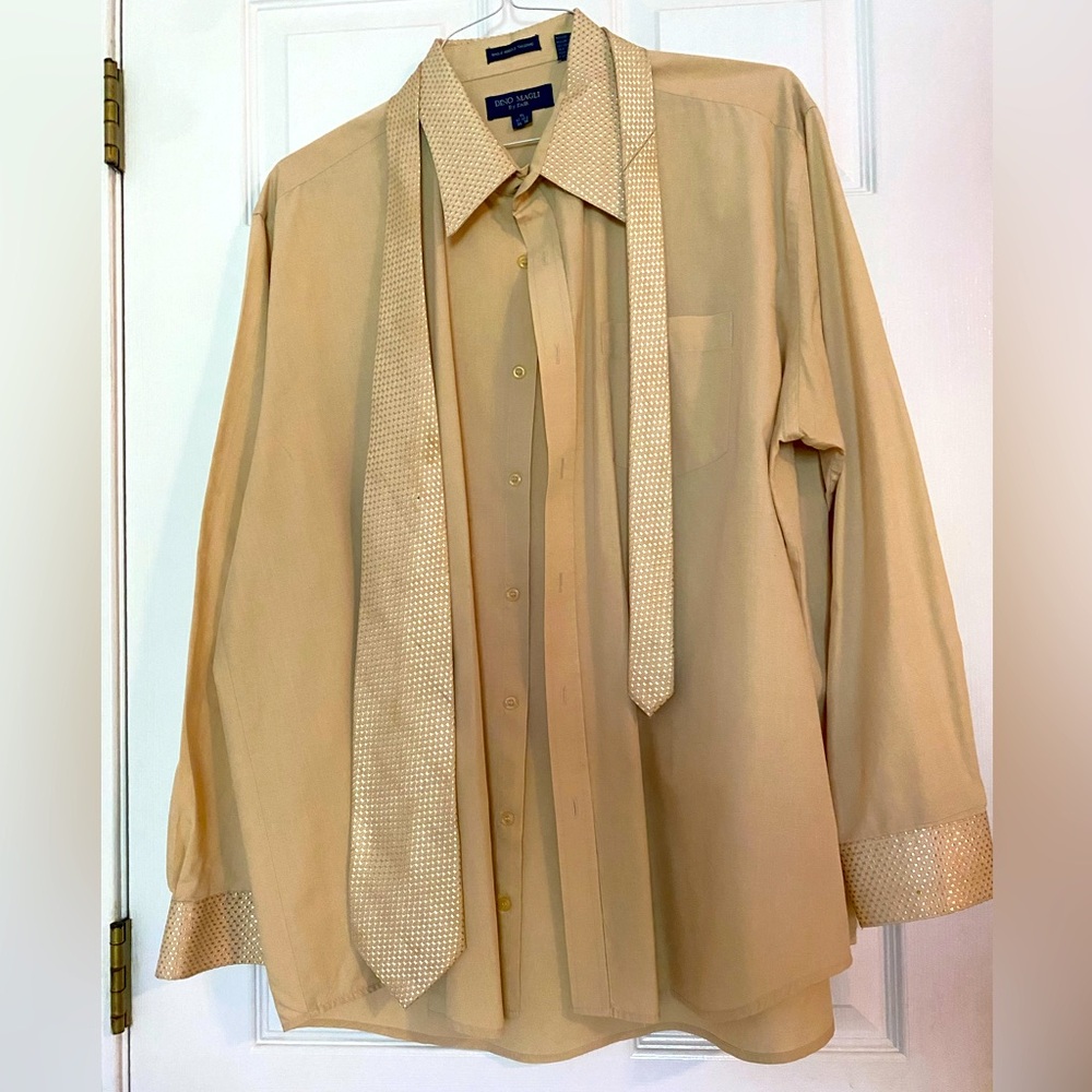 Gold dress shirt w/ matching tie